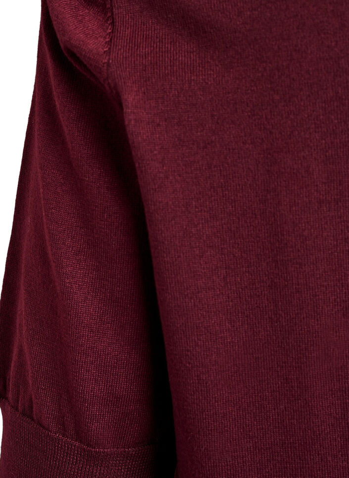 Blouse en fine maille &agrave; manches courtes, Bordeaux, Packshot image number 3