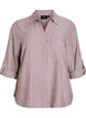 Chemise en lin et viscose avec manches 3/4, Marron, Packshot image number 0