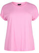 T-shirt &agrave; manches courtes en coton m&eacute;lang&eacute;, Rose, Packshot image number 0