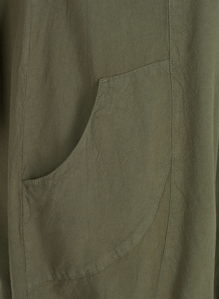 Robe en coton &agrave; manches courtes, Vert, Packshot image number 2