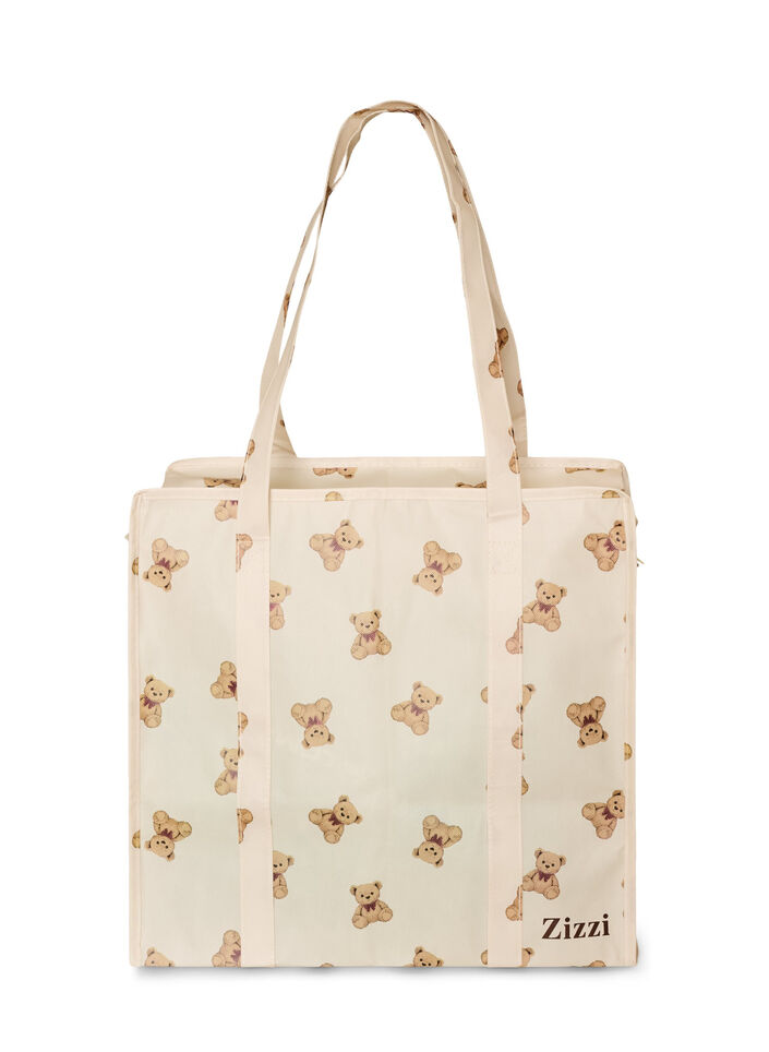 Sac de magasinage avec fermeture &eacute;clair, Beige, Packshot image number 1