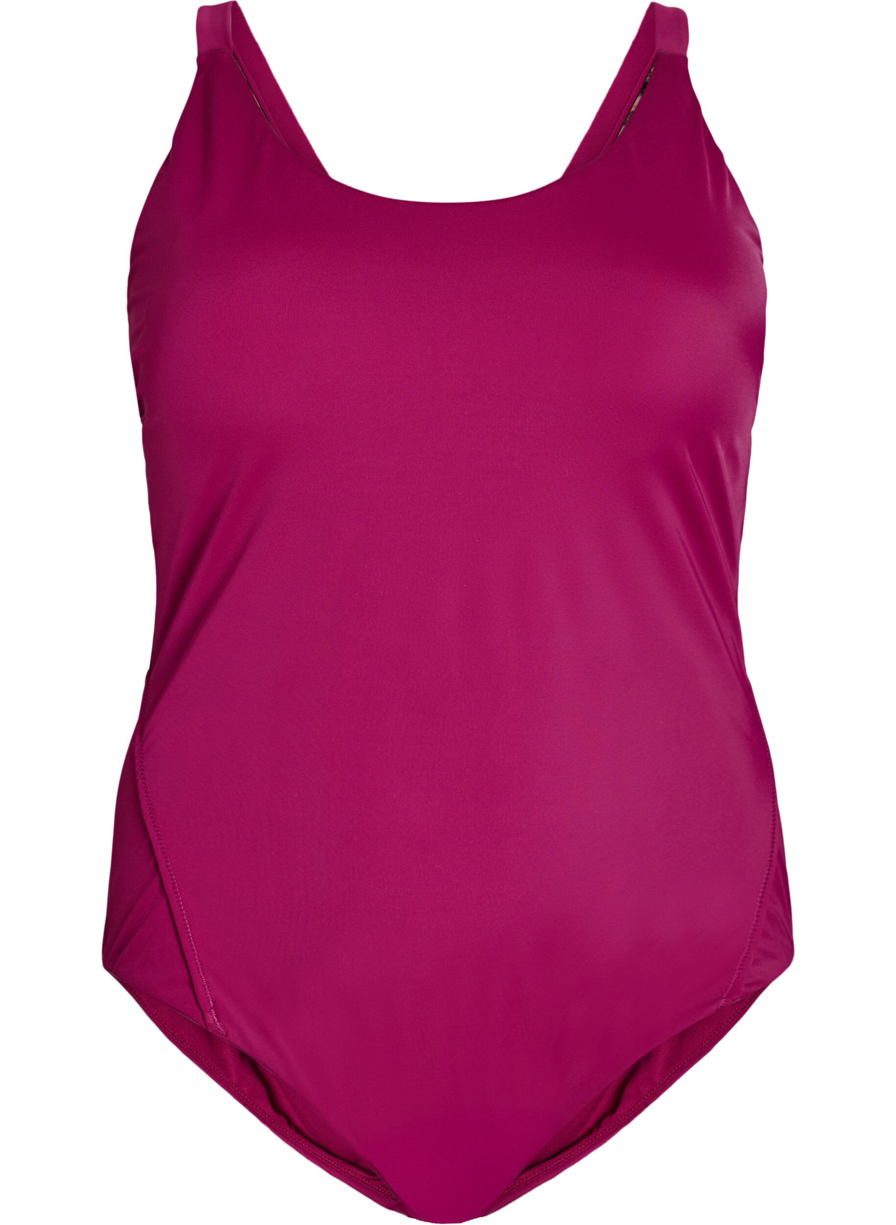 Zizzi Maillot de bain avec d&eacute;tail au dos, Bordeaux, Packshot image number 0