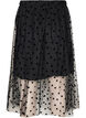 Jupe midi en tulle avec des c&oelig;urs, Noir, Packshot image number 1