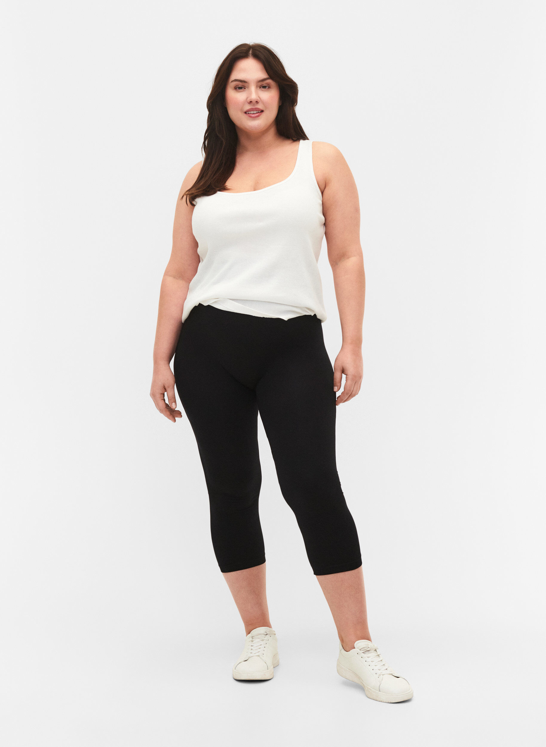 Zizzi Leggings 3/4 sans coutures, Noir, Model image number 1