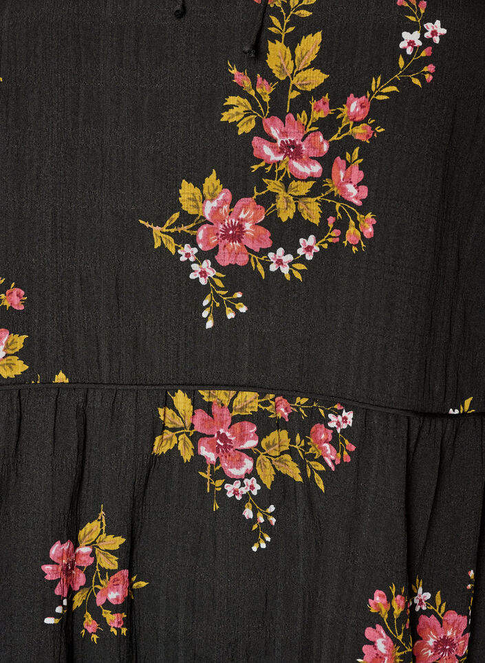 Robes &agrave; imprim&eacute; floral avec fermeture &agrave; cravate, Noir, Packshot image number 2