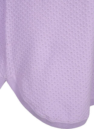 Pull en coton biologique avec motif texturé., Lavender, Packshot image number 3