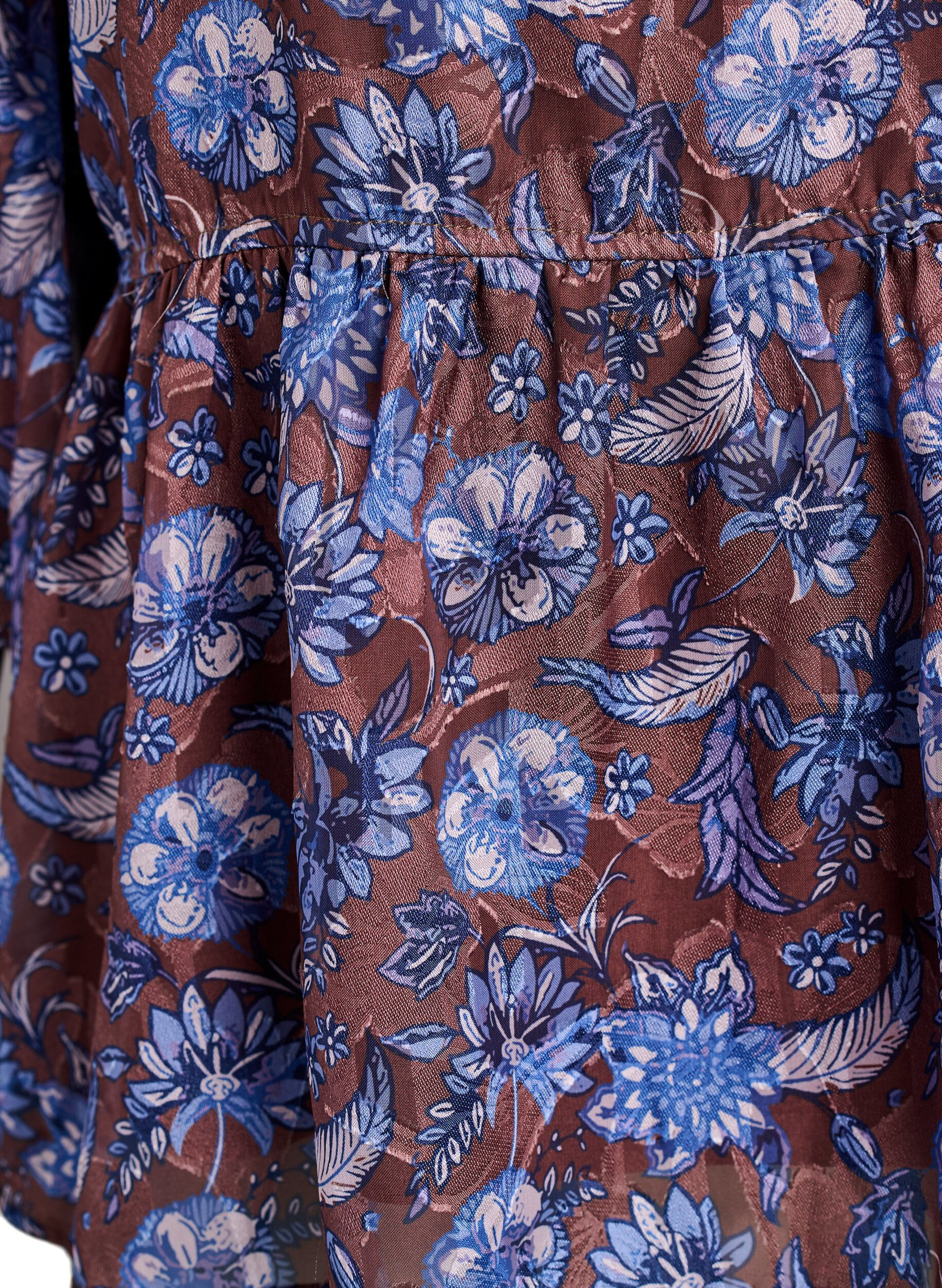 ZizziBlouse fleurie avec manches &agrave; volants, Marron, Packshot image number 3