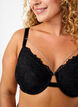 Soutien-gorge couvrant en dentelle avec détail chaîne, Black, Model image number 2