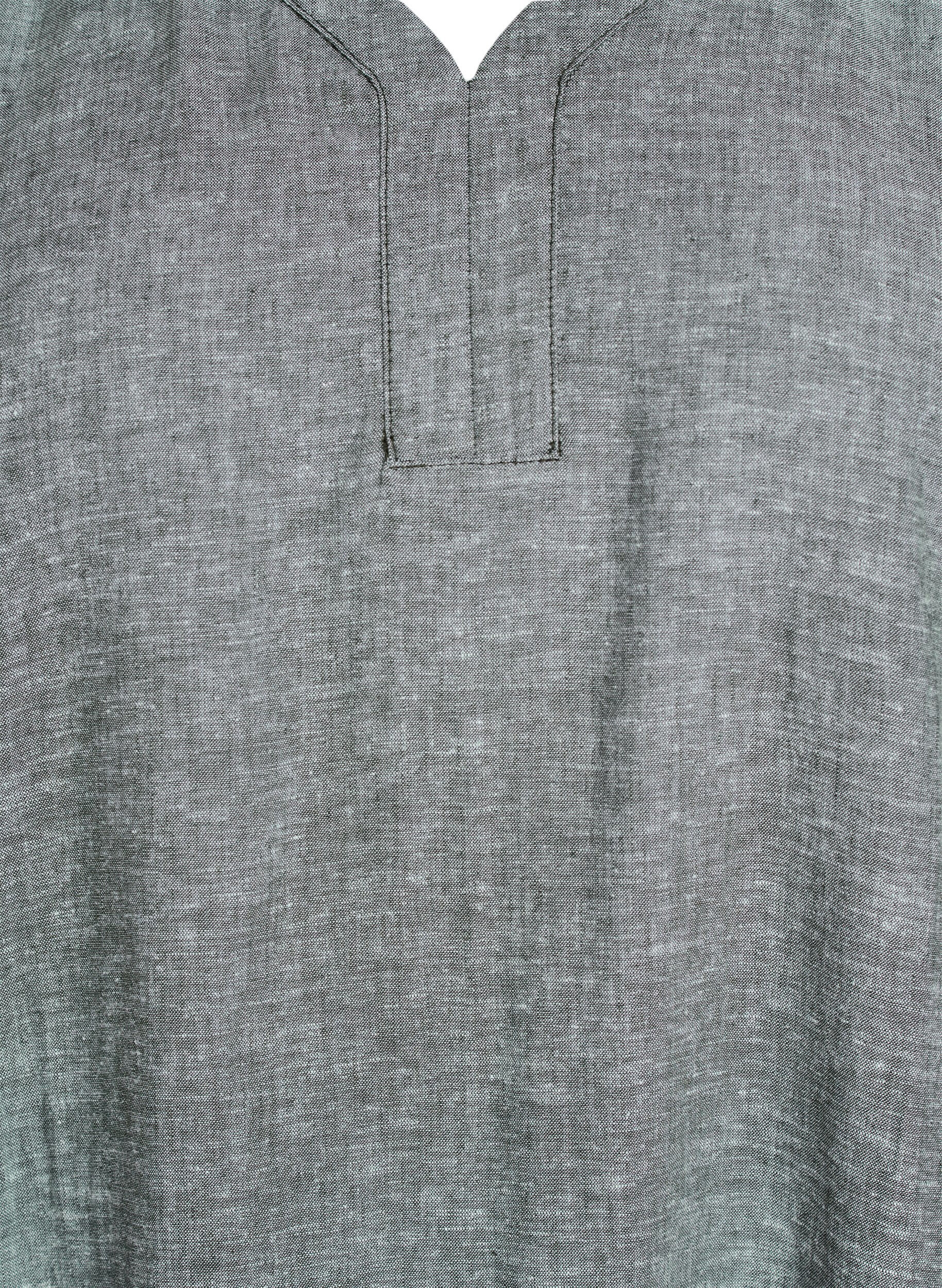 Zizzi Robe mi-longue en lin et viscose &agrave; manches courtes, Vert, Packshot image number 2