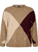 Tricot &agrave; motif arlequin, Camel, Packshot image number 0