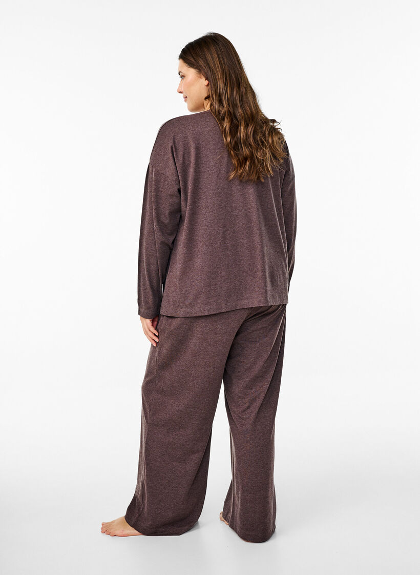 Pantalon en jersey avec coupe droite et taille haute, Bracken Mel., Model image number 1