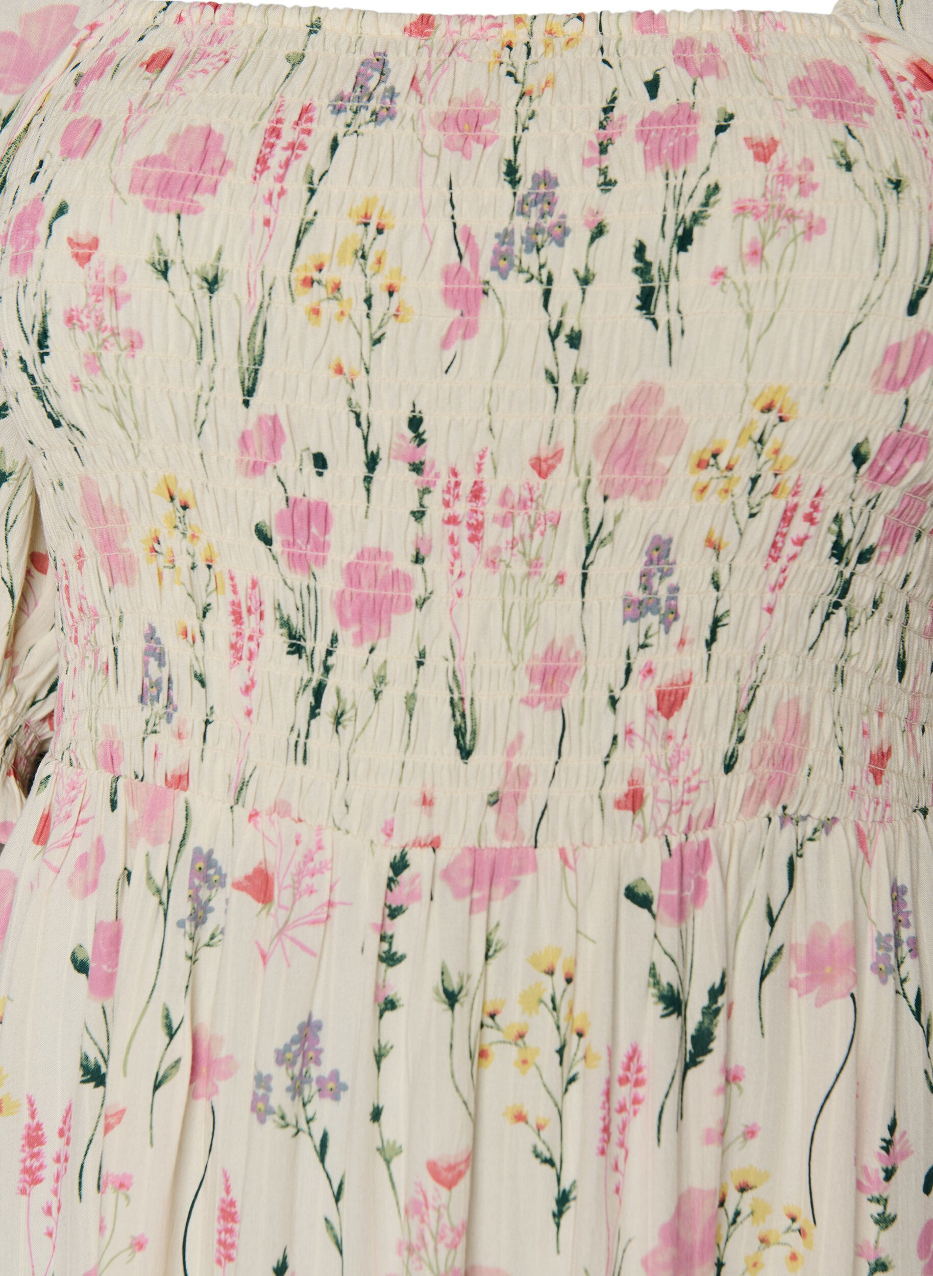 ZizziRobe d'&eacute;t&eacute; florale en viscose, Vanille, Packshot image number 2