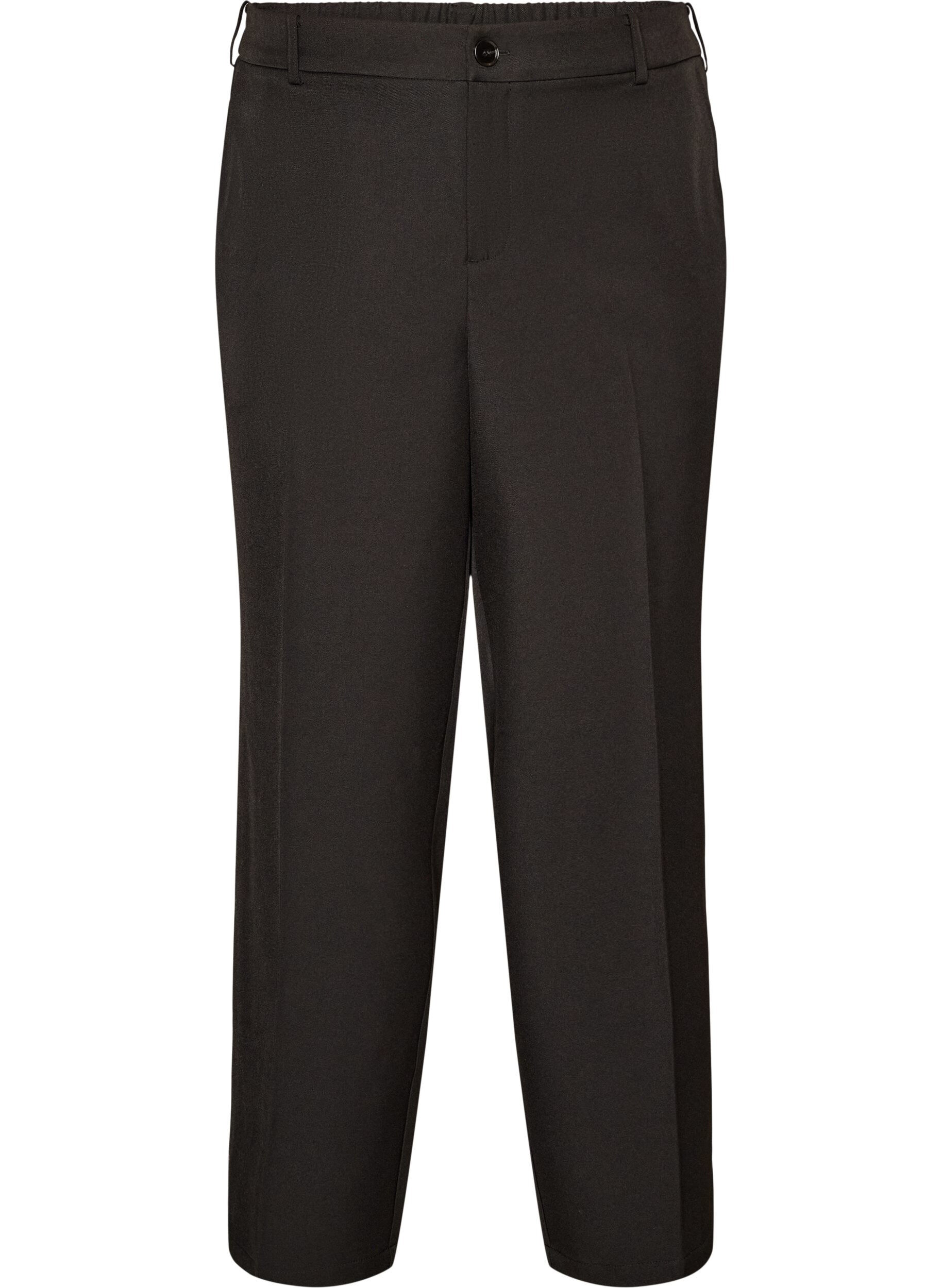 ZizziPantalon tailleur taille haute &agrave; coupe droite, Noir, Packshot image number 0