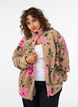 Veste en polaire &agrave; motif floral avec col montant et fermeture zipp&eacute;e, Beige, Model image number 0