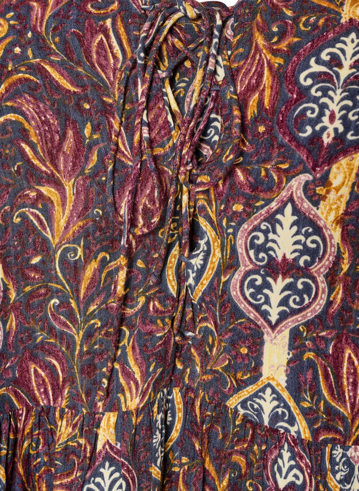 Blouse &agrave; imprim&eacute; cachemire et d&eacute;tails en dentelle, Violet, Packshot image number 2