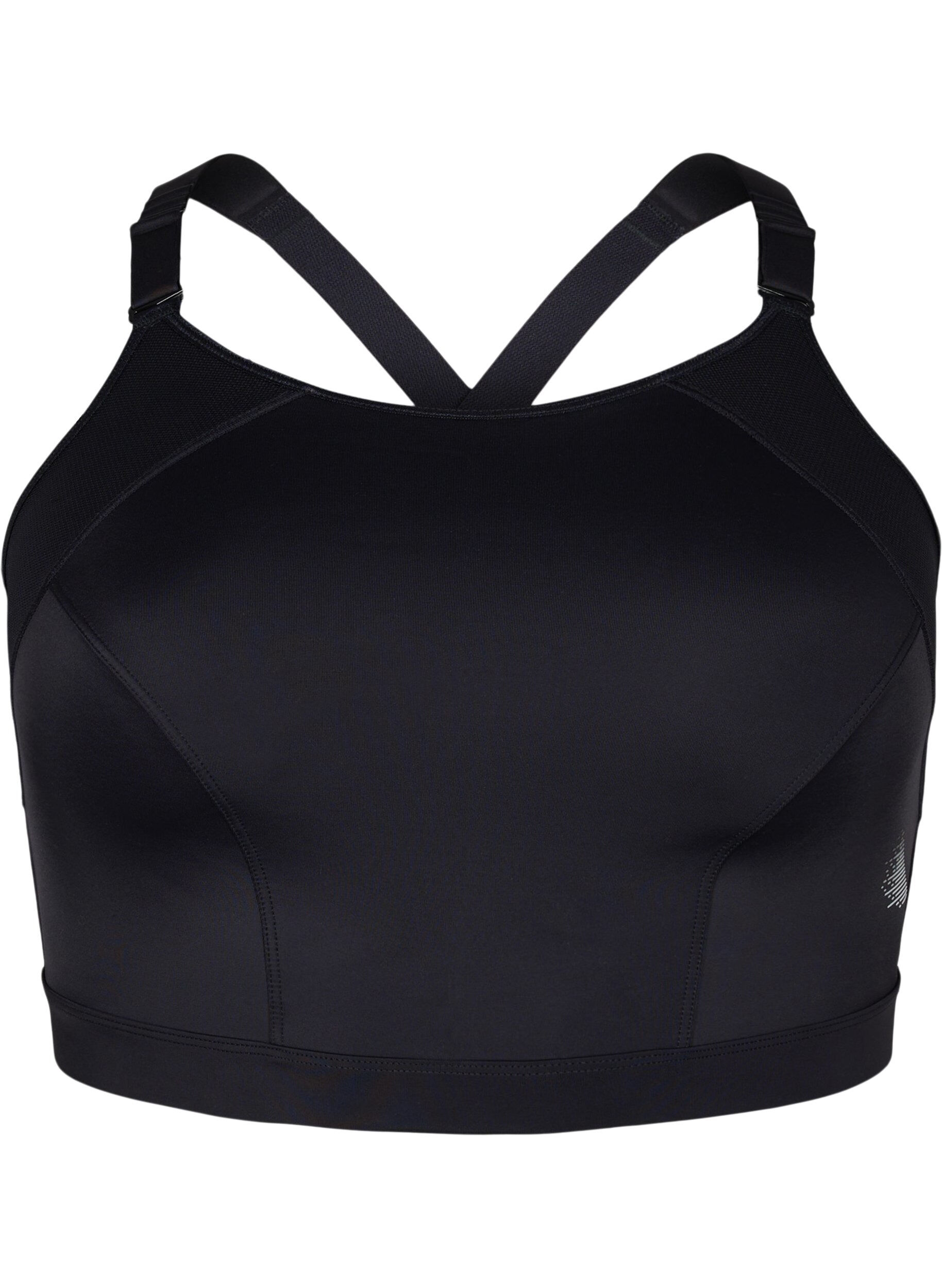 Zizzi CORE, SUPER HIGH, SPORTS BRA - Brassi&egrave;re de sport avec bretelles r&eacute;glables, Black, Packshot image number 0
