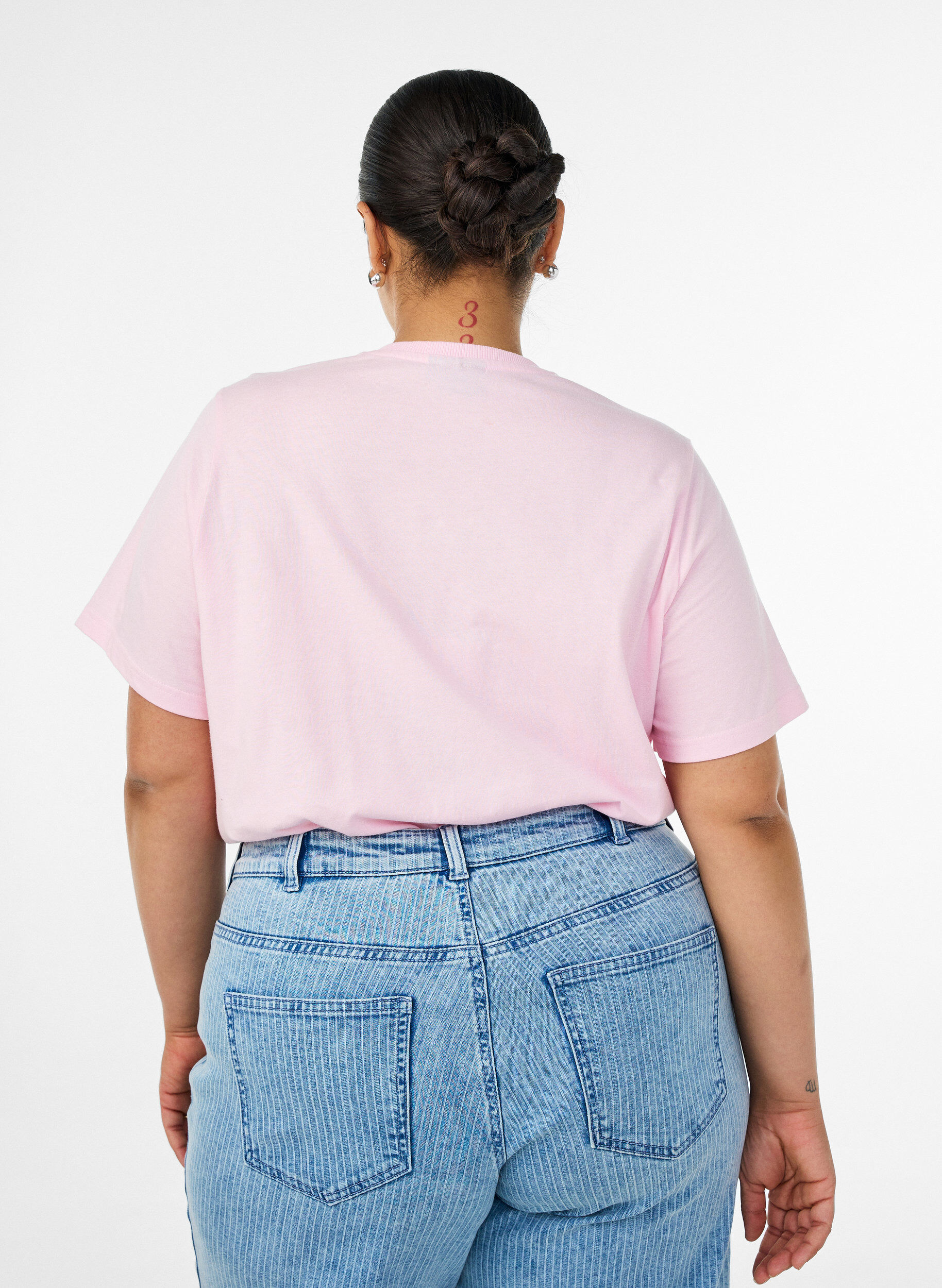ZizziT-shirt en coton bio avec imprim&eacute; sur le devant, Rose, Model image number 2