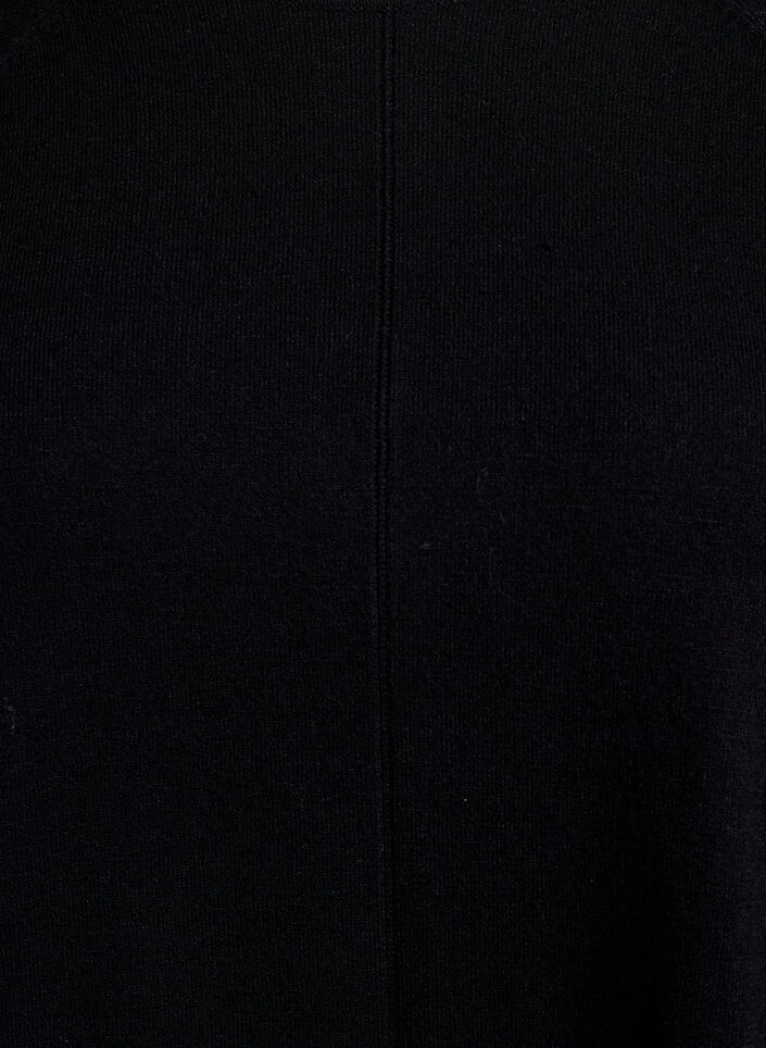 Chemisier en tricot avec col rond et motif tricot, Noir, Packshot image number 2