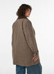 Manteau &agrave; carreaux avec col en velours c&ocirc;tel&eacute;, Marron, Model image number 2