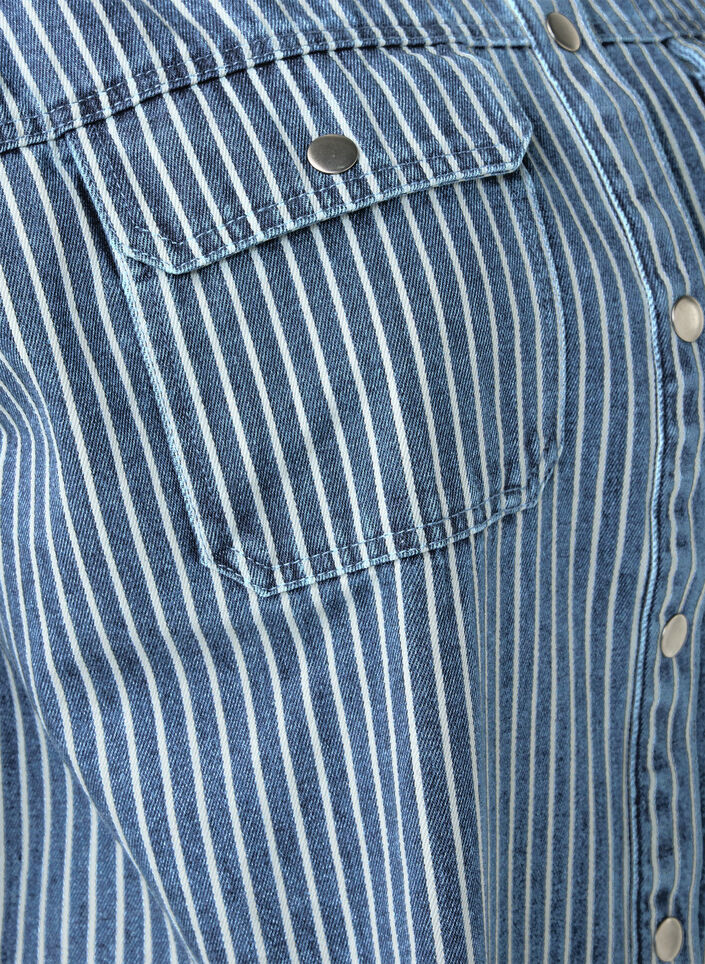 Chemise en jean rayée avec poches de poitrine, Light B.Denim Stripe, Packshot image number 2