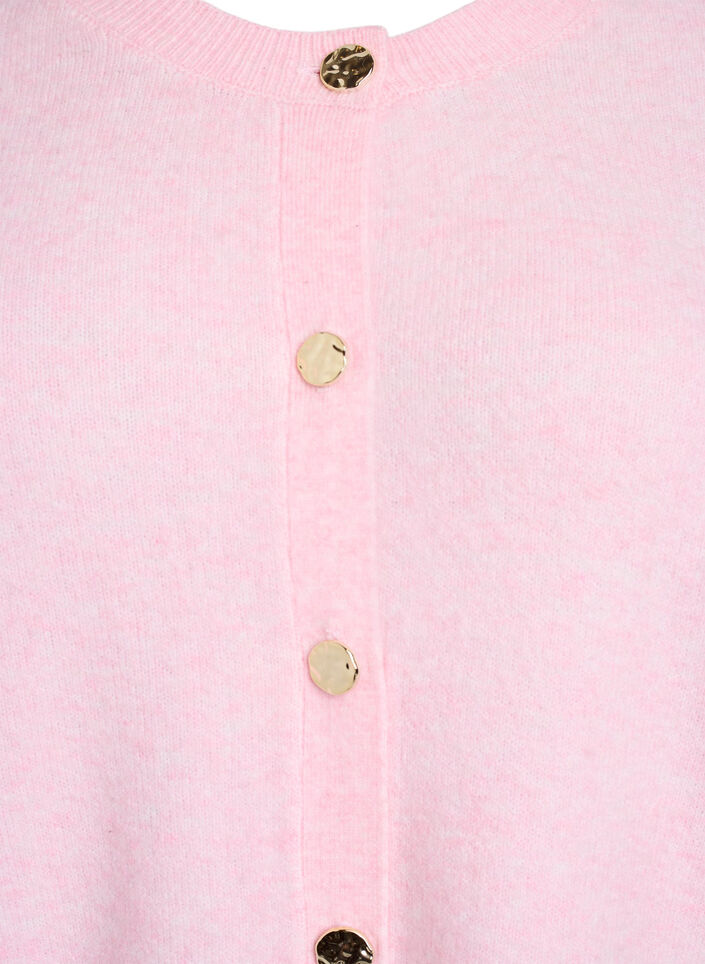 Cardigan en maille douce avec boutons dorés, Rose, Packshot image number 2