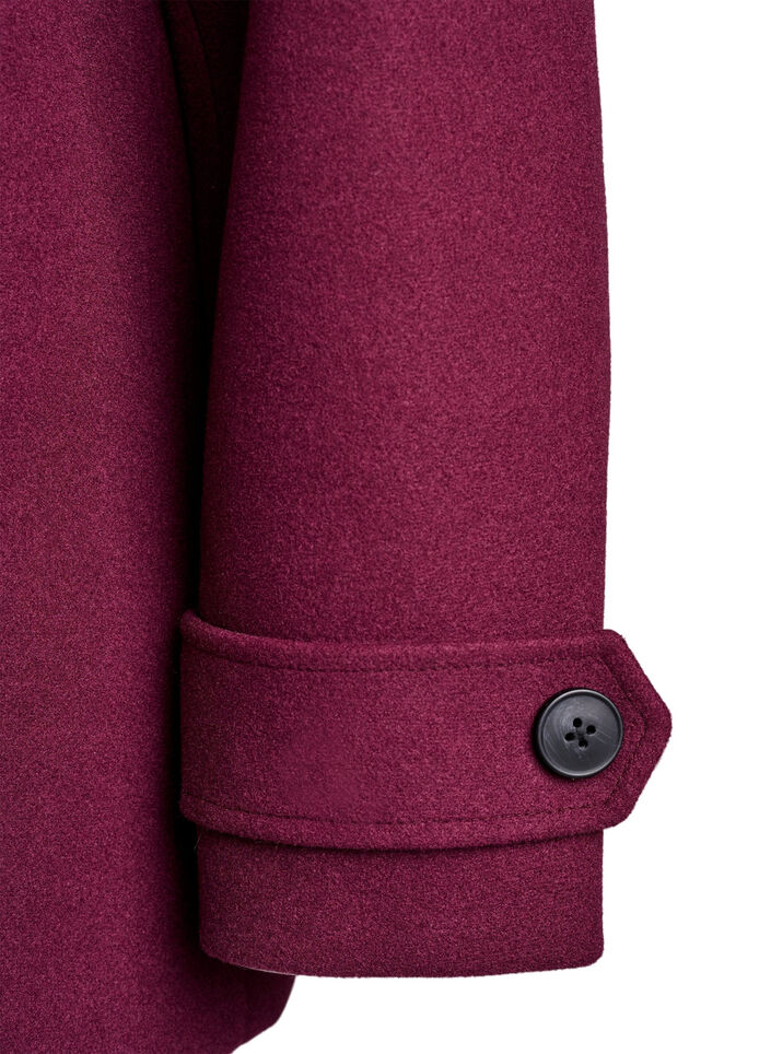 Manteau court &agrave; boutonnage crois&eacute;, Bordeaux fonc&eacute;, Packshot image number 4