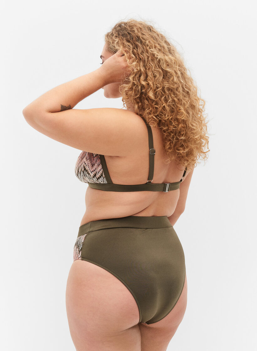 Culotte de bikini &agrave; motifs avec taille haute, Beech AOP, Model image number 1