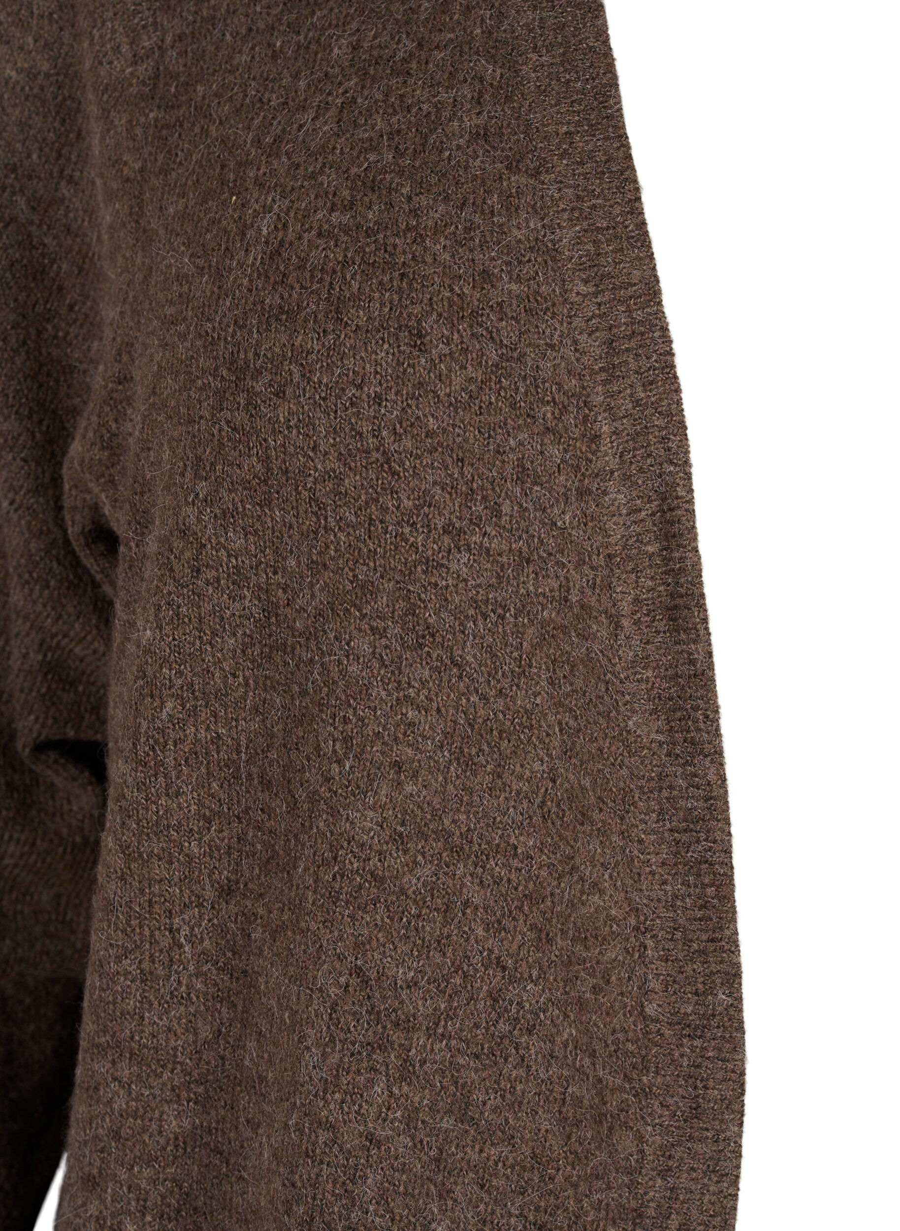 Zizzi Cardigan en tricot c&ocirc;tel&eacute; avec poches, Marron, Packshot image number 2