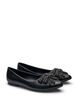 Large - Ballerine avec nœud et strass, Noir, Packshot image number 1