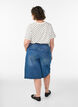 Short en jean taille haute, Bleu, Model image number 1
