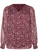 Chemisier &agrave; imprim&eacute; floral et fil paillet&eacute;, Bordeaux, Packshot image number 0