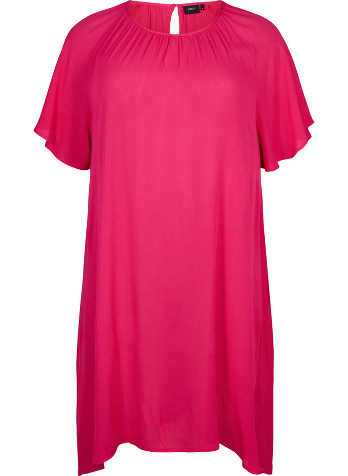 Robe en viscose à manches courtes, Bright Rose, Packshot image number 0