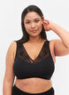 Soutien-gorge souple avec bretelles en dentelle, Black, Model image number 0