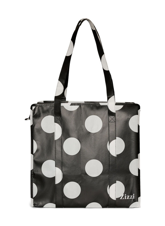 Sac de magasinage avec fermeture &eacute;clair, Noir, Packshot image number 0