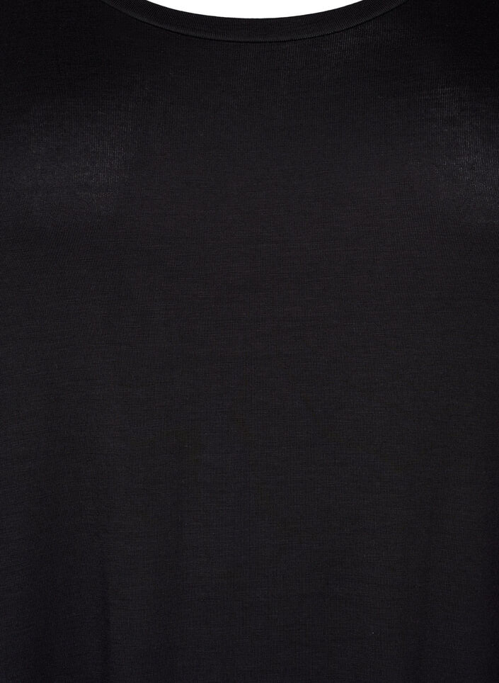 Robe midi en viscose à manches courtes, Black, Packshot image number 2