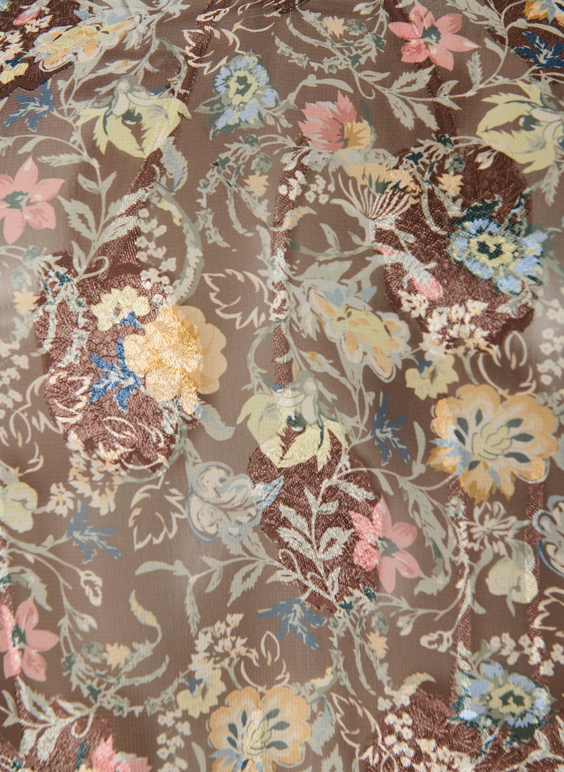 ZizziBlouse &agrave; imprim&eacute; floral et manches ballon, Marron, Packshot image number 2