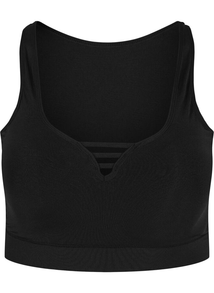 Soutien-gorge légèrement rembourré avec détails , Black, Packshot image number 0