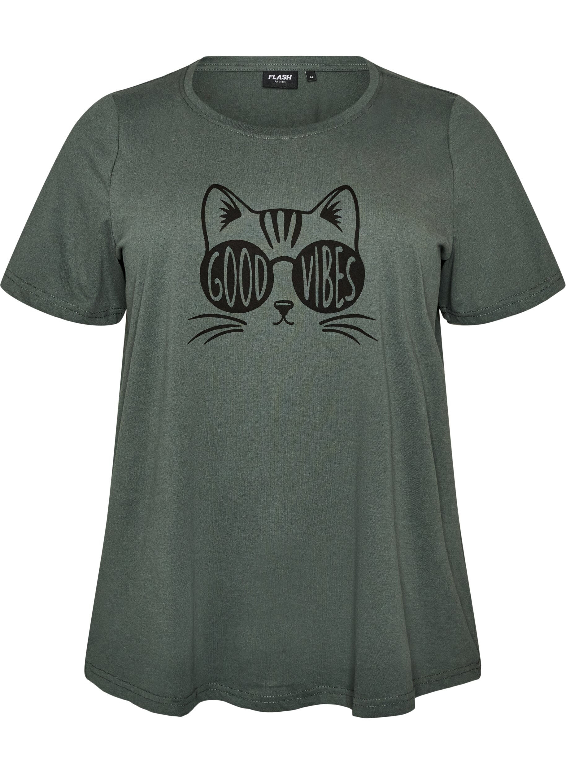 ZizziT-shirt imprim&eacute;, Vert, Packshot image number 0