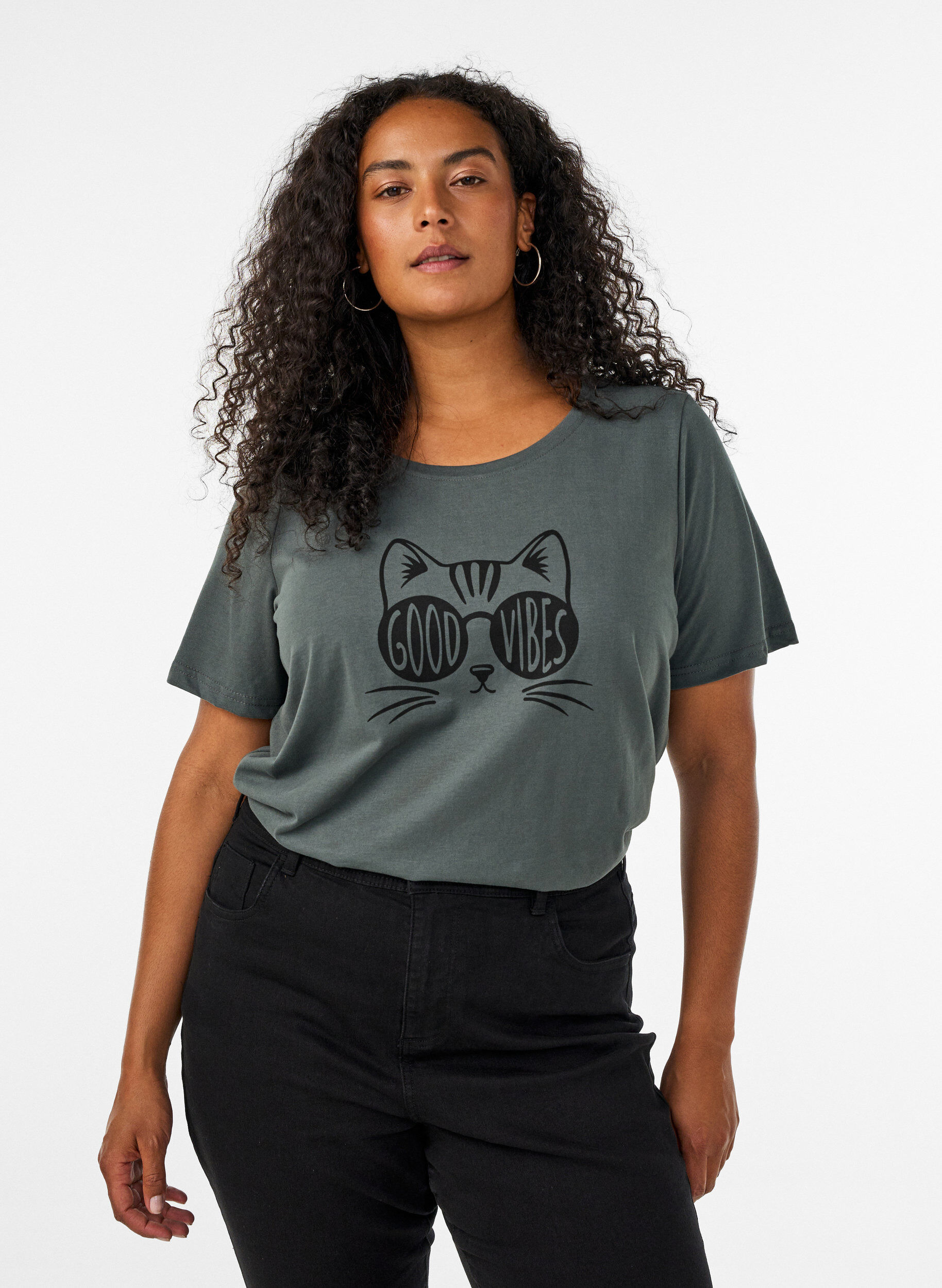 ZizziT-shirt imprim&eacute;, Vert, Model image number 0