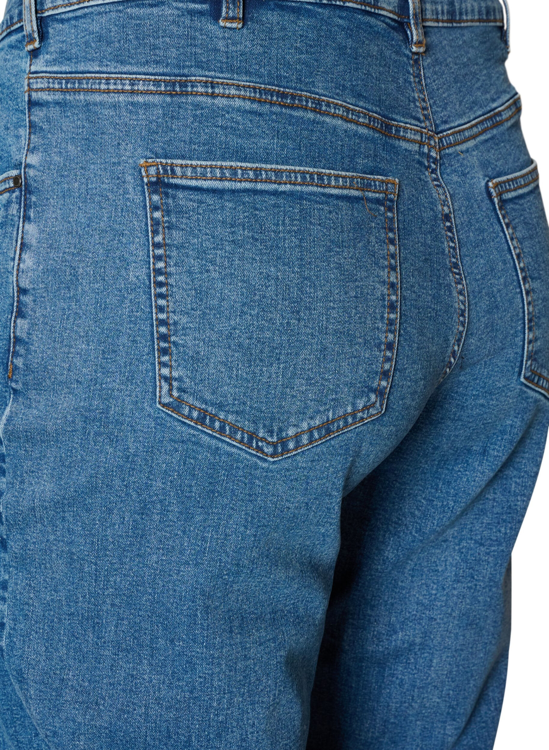 ZizziVera jeans cropped &agrave; coupe droite, Bleu, Packshot image number 3