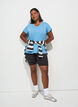 T-shirt de sport ample avec col en v, Bleu Clair, Model image number 1