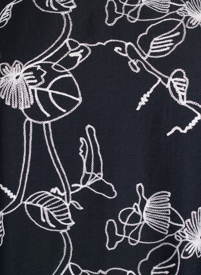 Robe trap&egrave;ze courte &agrave; motif brod&eacute;, Noir, Packshot image number 2