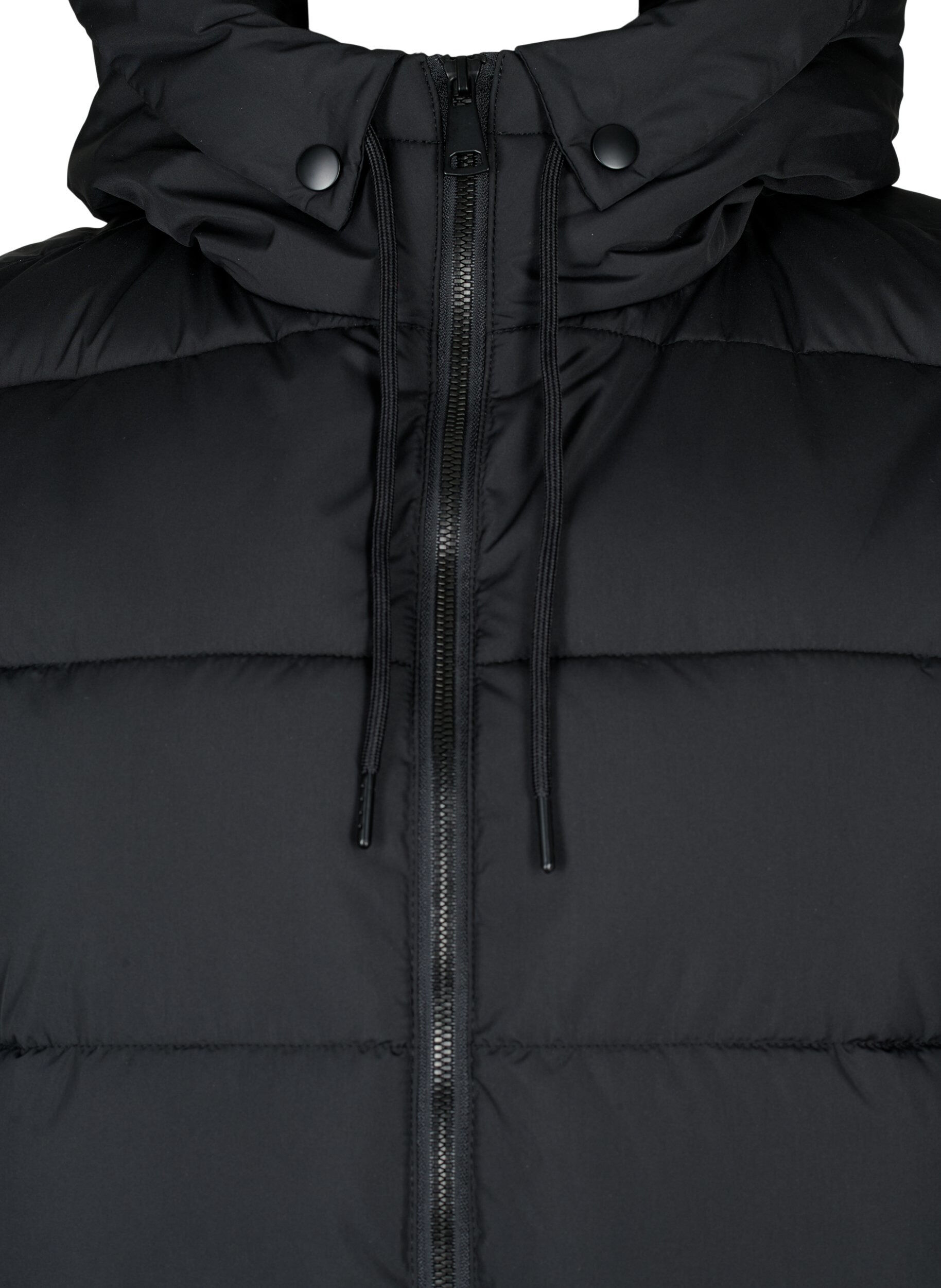 ZizziVeste longue avec capuche et poches, Noir, Packshot image number 2