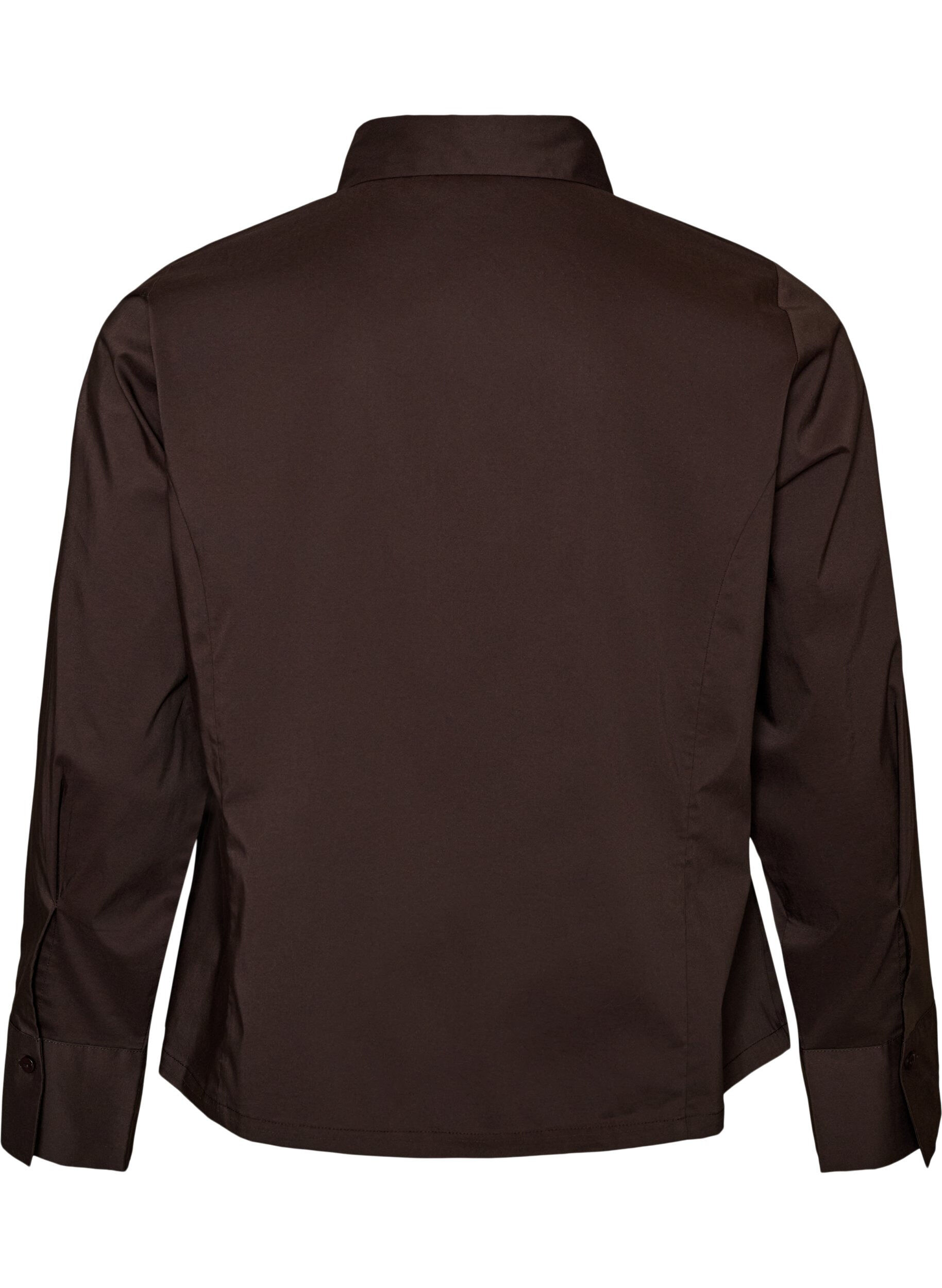 ZizziChemise courte avec un zip &agrave; double curseur, Marron, Packshot image number 1