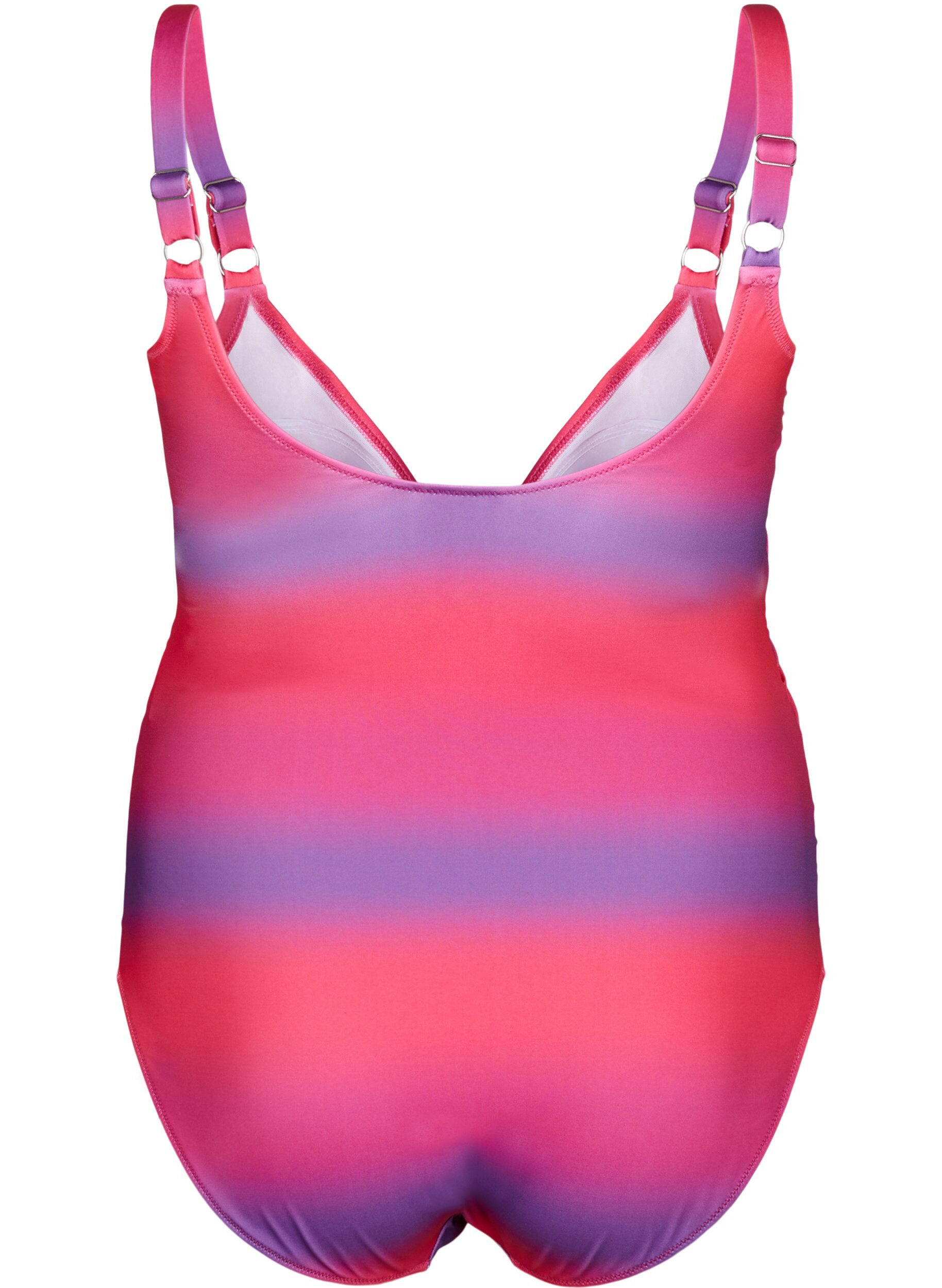 Zizzi Maillot de bain imprim&eacute; avec un rembourrage confortable, Pink Comb, Packshot image number 1