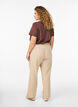 Pantalon smocké avec lin, Beige, Model image number 1