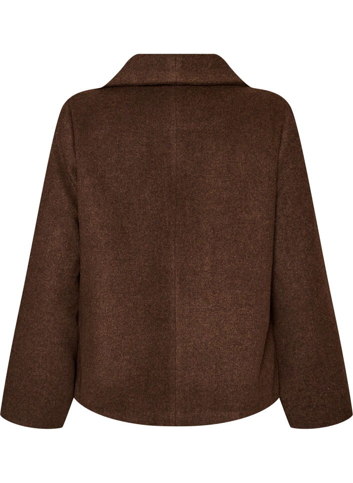 Veste courte avec boutonnage asym&eacute;trique, Marron, Packshot image number 1