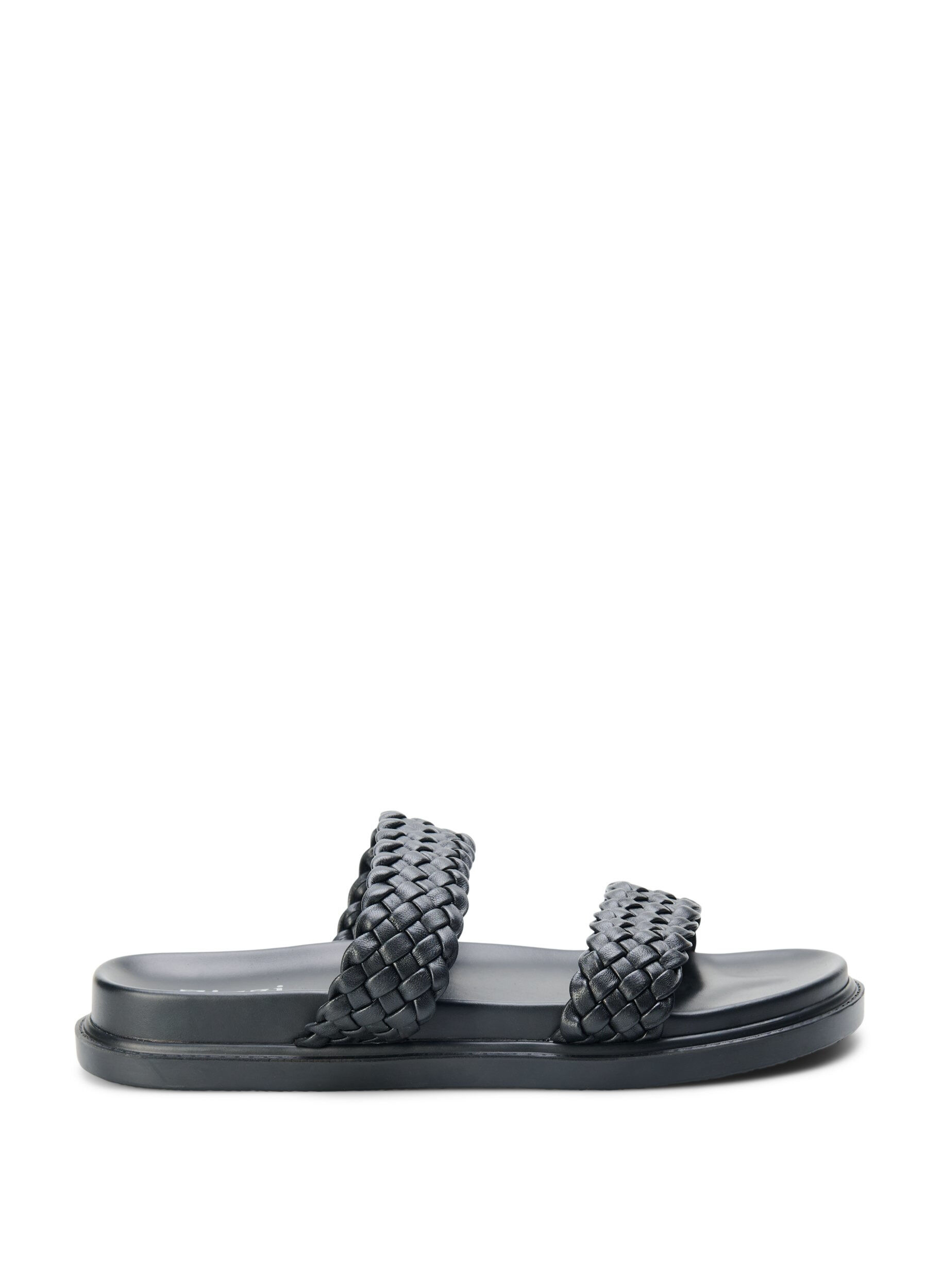 Zizzi Sandale large en cuir, Black, Packshot image number 0