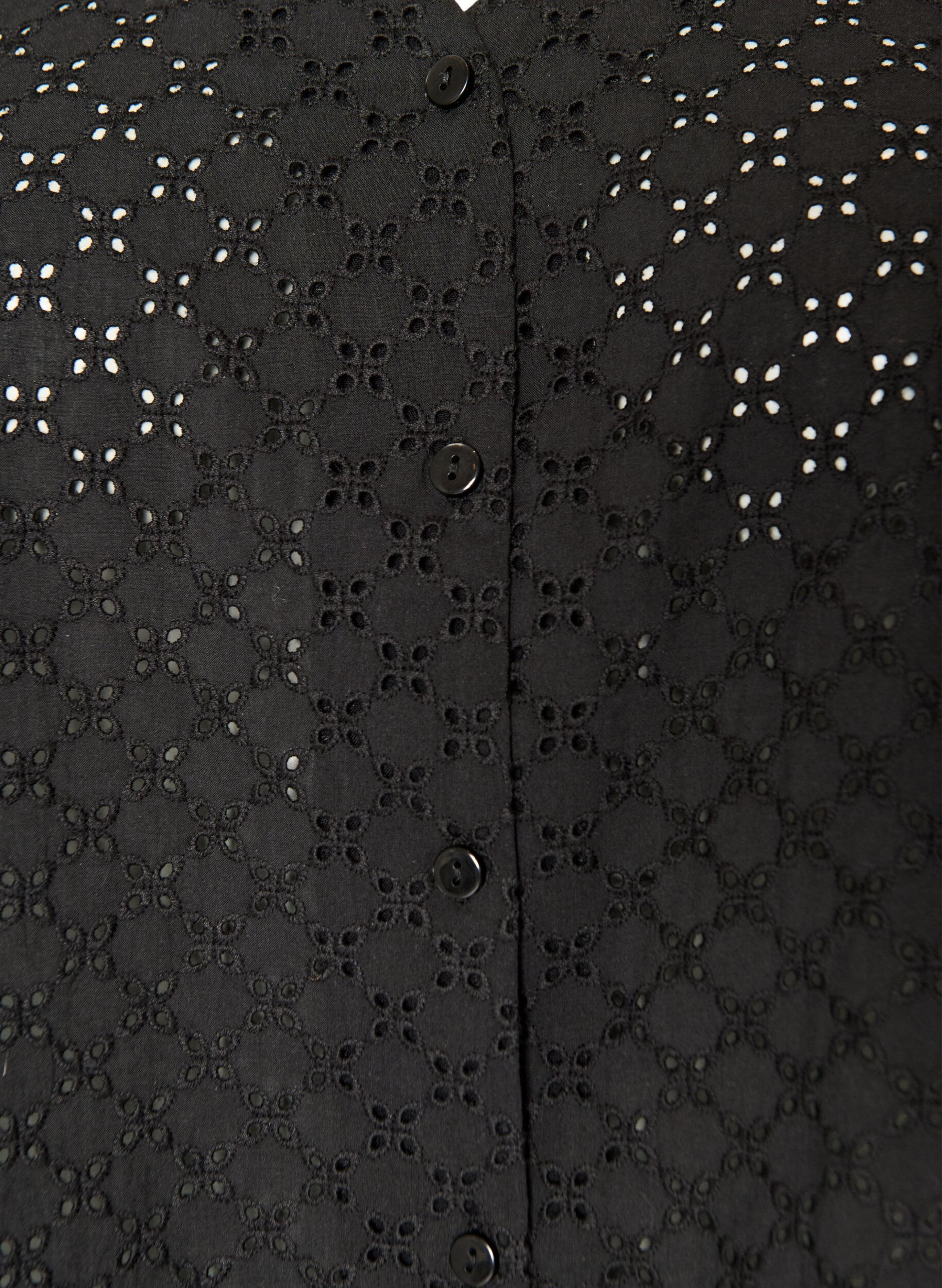 ZizziBlouse en broderie anglaise avec fermeture boutonn&eacute;e, Noir, Packshot image number 2