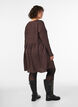 Robe courte en jersey &agrave; texture ondul&eacute;e, Marron, Model image number 2